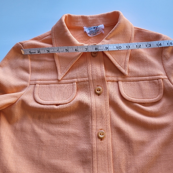 Vintage 1970s Orange Groovy Belted Jacket Shacket Lightweight - Picture 8 of 12